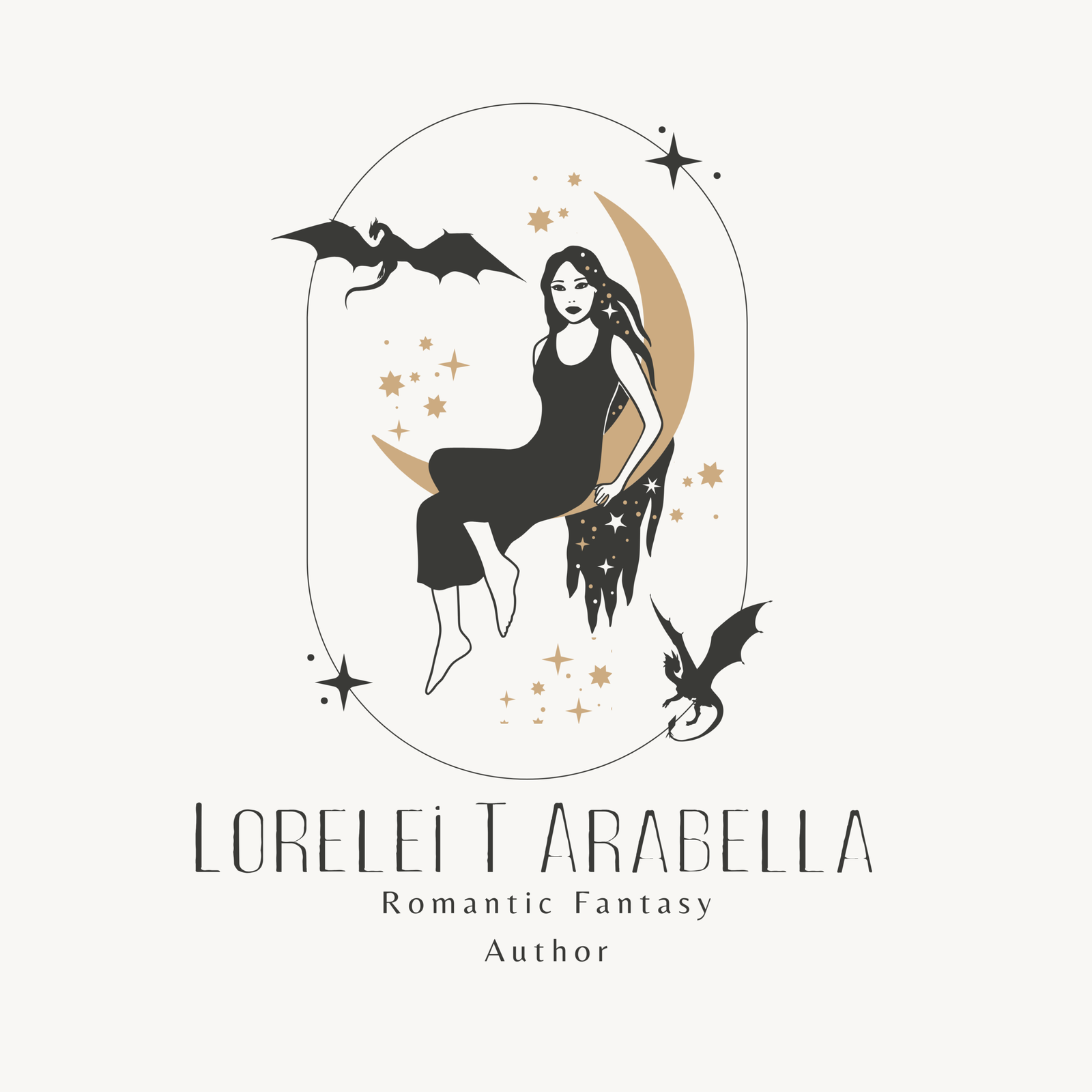 black and beige minimalist celestial moon woman jewelry logo 2