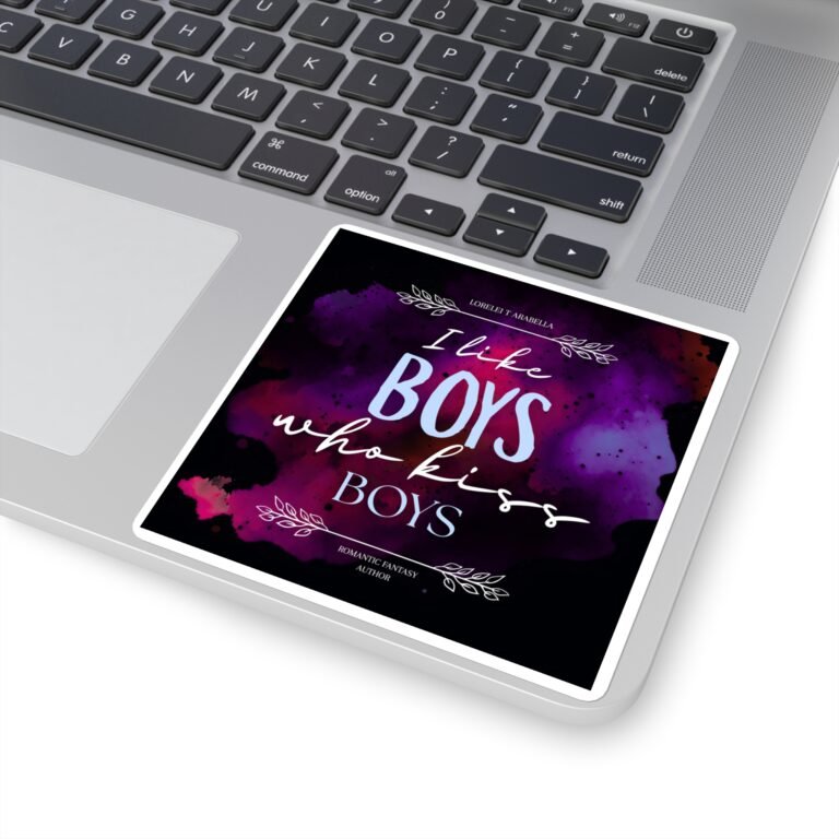 Author Store copy of lgbtq+ pride sticker — "i like boys who kiss boys" square vinyl sticker