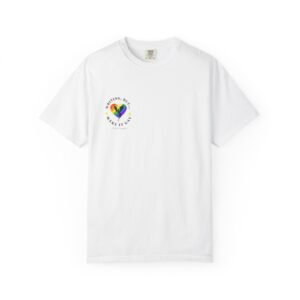Writing, But Make It Gay T-shirt | Rainbow Heart Dragon Back Print