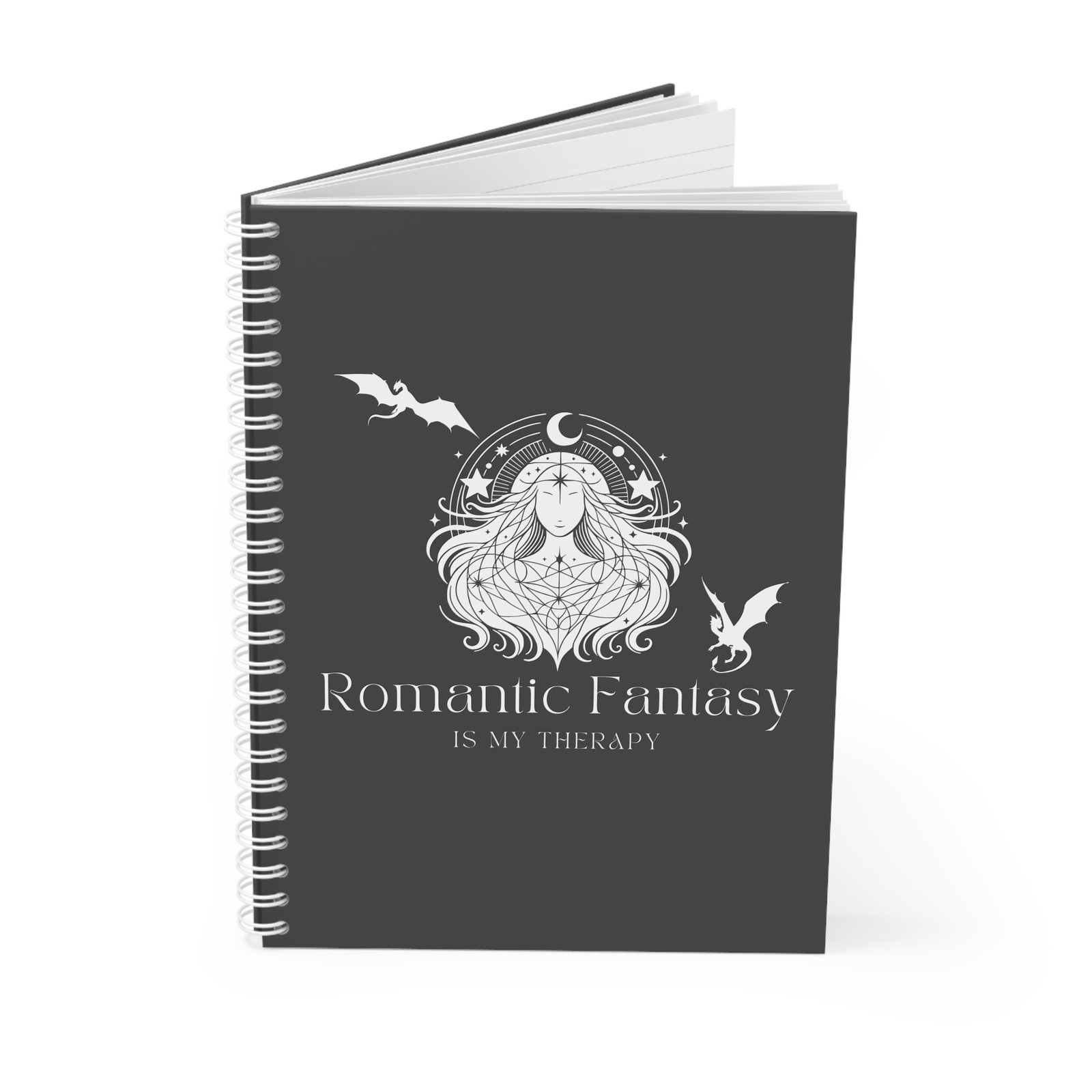 Romantic Fantasy Spiral Notebook — 'Romantic Fantasy Is My Therapy' Gothic Journal - Image 3