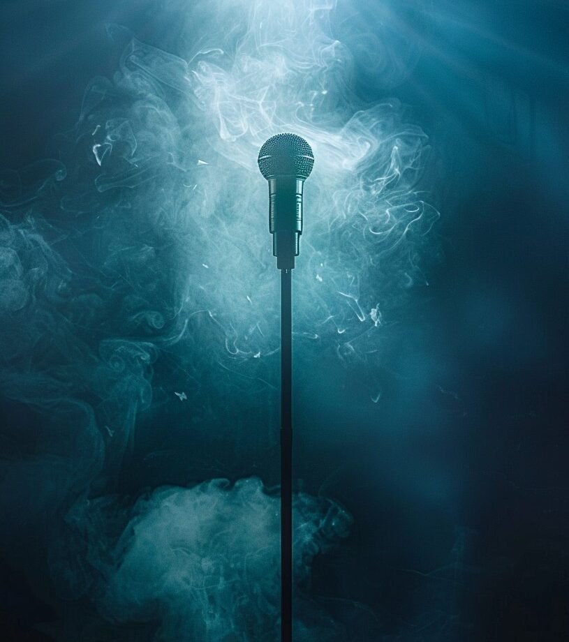 spotlight on mic stockcake